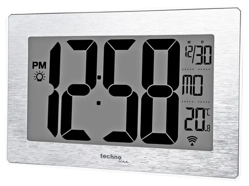 Digitale wandklok Technoline WS 8019 212x140x32mm zilver