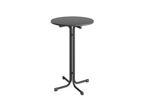 statafel,HxØ 1090x700mm,rond,4voeten wit,blad MDF wit