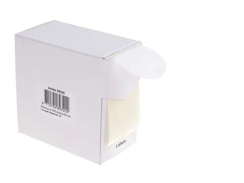 Etiketten Op Rol 50mm Wit Met Dispenser 500 Stuks