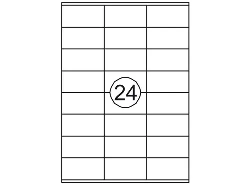 Etiket Rillstab 70x36mm Wit 2400 Stuks