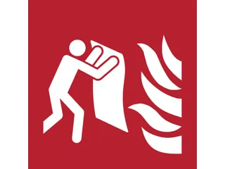 Pictogram bordje Djois Brandblusdeken 200x200mm rood - 1