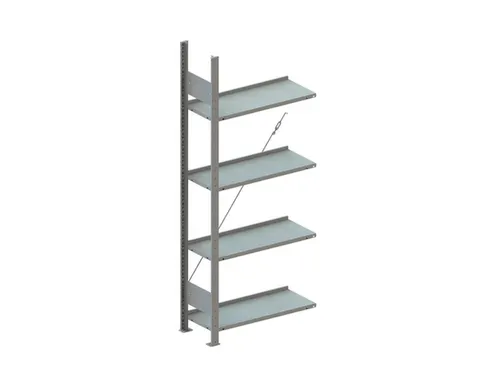 magazijnstelling,aanbouwveld,HxBxD 1850x756x336mm,vakl. 80kg,4xlegbord