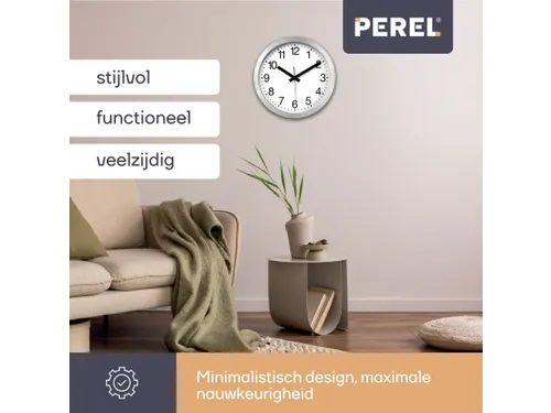 Aluminium Wandklok Ø 30cm cijferaanduiding DCF