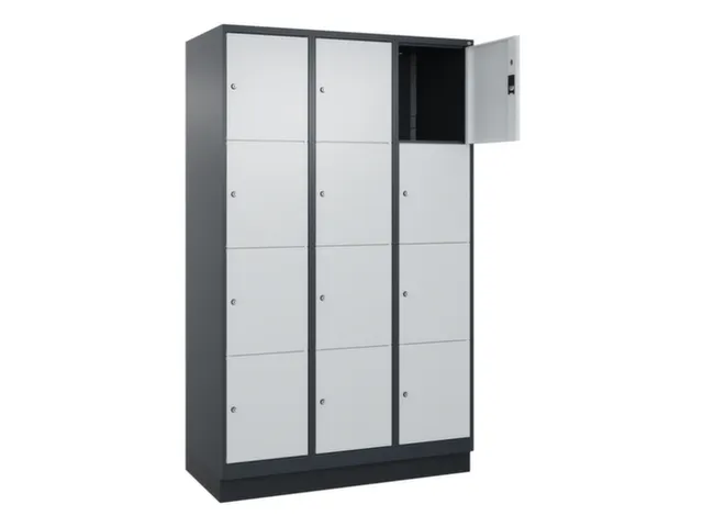 lockerkast,HxBxD 1950x1200x500mm,3x4vakken,vak B 400mm,cil.-slot