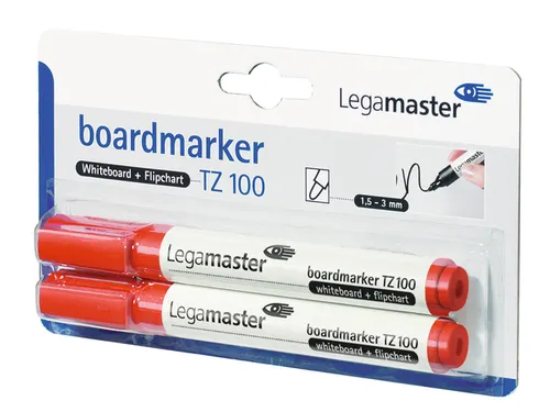 Viltstift Legamaster TZ100 Whiteboard Rond Rood 1.5-3mm 2 stuks