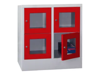 lockerkast,HxBxD 855x800x500mm,2x2vakken,RAL7035,front RAL3000 - 2