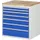 ladekast 825x770x650mm 7laden cilinderslot RAL7035 RAL5010 beuken