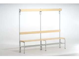 omkleedbank,HxLxD 1650x1500x375mm,houten lijst,frame staal RAL7035 - 1