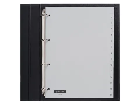 Tabbladen Quantore A4 4-Gaats 1-15 Genummerd Grijs Pp