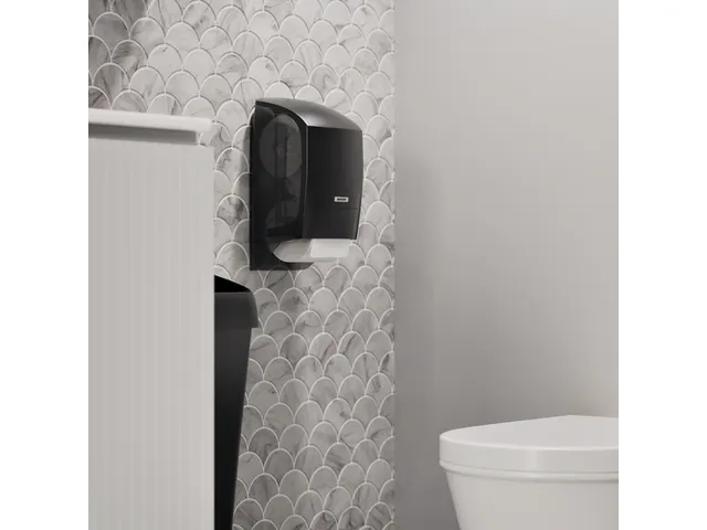 Toiletpapierdispenser Katrin systeemrol duo zwart 77519