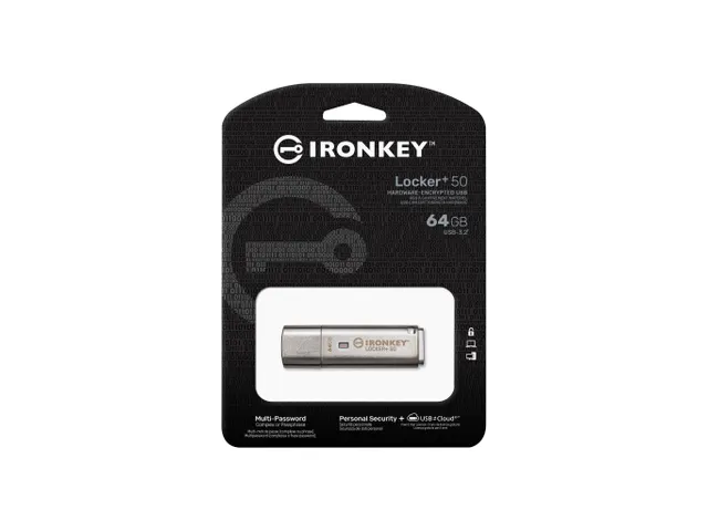 Kingston Technology IronKey Locker 50 USB Stick 64GB Zilver