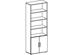 kantoorstelling HxBxD 2160x800x420mm lichtgrijs