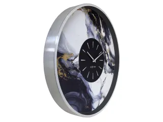 Wandklok NeXtime Marble Duo 48cm zilver metaal - 2