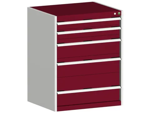 ladekast HxBxD 1000x800x650mm 5laden romp RAL7035 front RAL3004