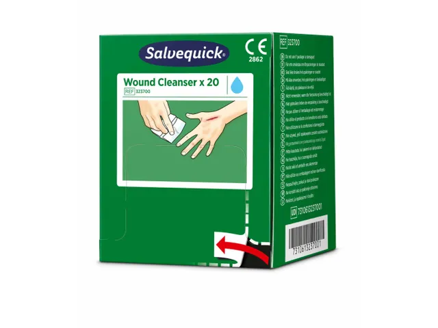 Lingette lave-blessure Salvequick 20 pièces