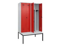 PBM-locker met bank,HxBxD 2120x1200x815mm,4vak,vak B 300mm