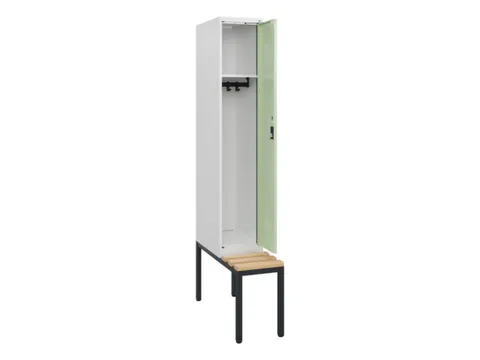 locker met bank,HxBxD 1950x300x815mm,1vak,vak B 300mm,cilinderslot