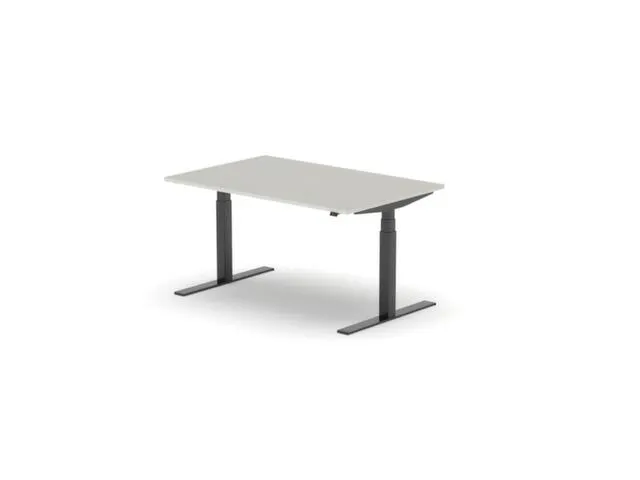 Elektrisch ihv bureau,HxBxD 650-1310x1400x900mm,blad lichtgrijs