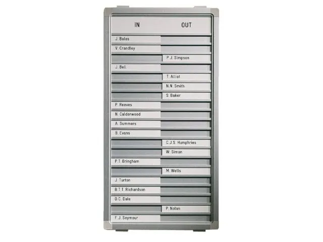 Infobord Lega Aan/afwezig 77x28cm 30 namen