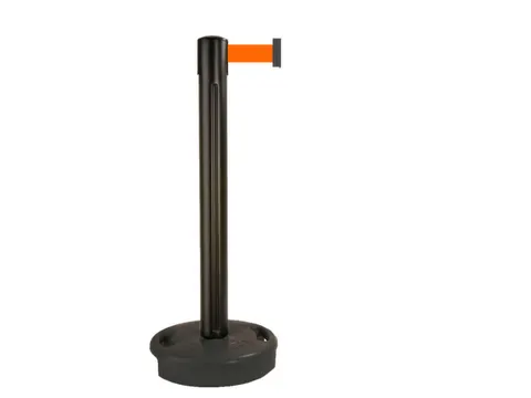 Afzetsysteem Paal Pvc HxØ 970x90mm Band Oranje Paal Zwart
