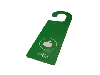 Kunststof deurhanger 250x75mm Vrij - Bezet Rood/Groen 10 stuks - 5