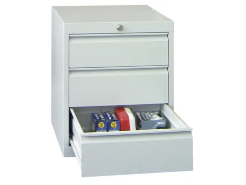 ladekast HxBxD 600x500x600mm 3laden slot RAL7035 front RAL7035