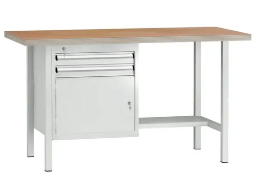 werkbank,HxBxD 840x1500x700mm,onderstel RAL5010,fronten RAL5010