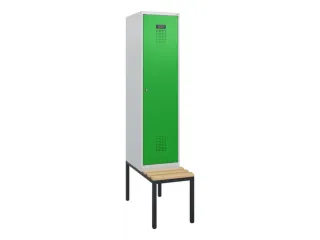 locker met bank,HxBxD 1950x400x815mm,1vak,vak B 400mm,cilinderslot - 2