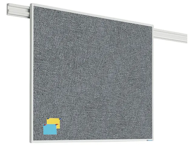 Panneau d'affichage Partnerline 90x180cm Camira Gris foncé