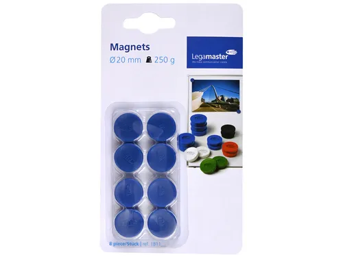 Magneet Legamaster 20mm 250gr blauw 8 stuks