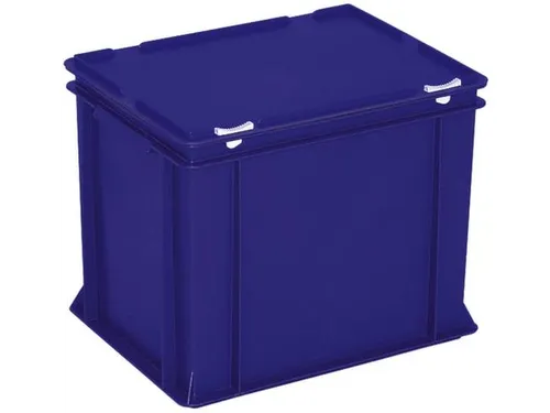 Euronorm Stapelkrat Hxlxb 330x400x300mm 31l Met Deksel Blauw