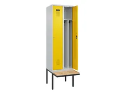 locker met bank,voor scheiding van kleding,HxBxD 2120x600x815mm,2vak