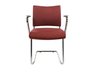 Bezoekersstoel Armleuningen Bordeauxrood Stof Zitting 450x480x450mm - 1