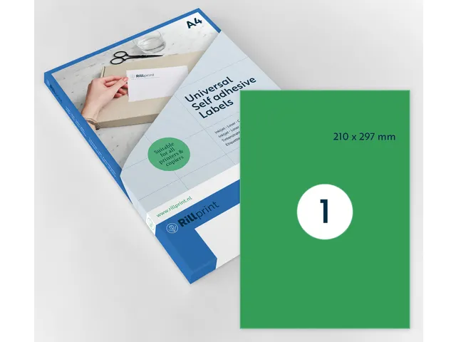 Gekleurde Etiketten 210x297mm A4 Groen 42524 1000 Vel