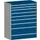 ladekast HxBxD 1600x1300x650mm 9laden zware lasten RAL7035 RAL5010