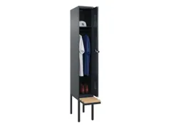 locker met bank,HxBxD 2120x300x815mm,1vak,vak B 300mm,draaigrendel