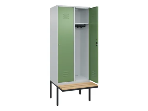 locker met bank,HxBxD 2120x800x815mm,2vak,vak B 400mm,cil.-slot
