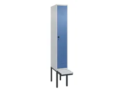locker met bank,HxBxD 2120x300x815mm,1vak,vak B 300mm,draaigrendel