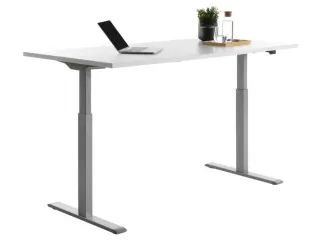 Elektrisch ihv bureau,HxBxD 700-1200x1600x800mm,blad wit,T-voet grijs - 4