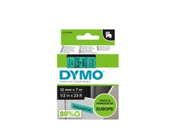 Labeltape Dymo 45019 D1 S720590 12mmx7m zwart op groen