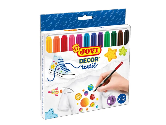 Textielstift Jovi assorti set à 12 stuks
