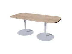 Linesto vergadertafel 200x100 deens ovaal robson eiken 25mm alu