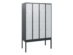 dubbeldekse locker,HxBxD 1950x1200x500mm,4x2vak.,vak B 300mm,cil.-slot