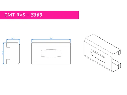CMT Swoosh Handschoendispenser Uno met ovale opening RVS