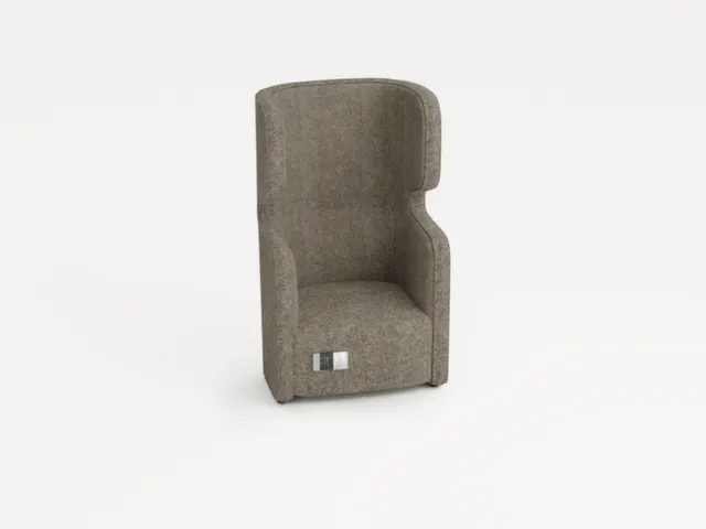 fauteuil,1 sièges,insonorisant,tissu beige,HxlxP 1330x860x760mm