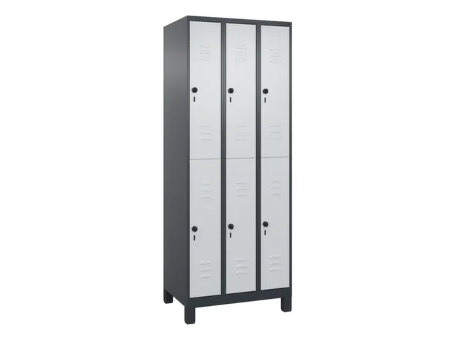 dubbeldekse locker,HxBxD 1950x750x500mm,3x2vak.,vak B 250mm