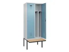 locker met bank,voor scheiding van kleding,HxBxD 2120x800x815mm,2vak