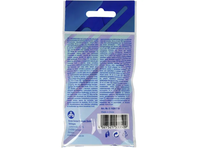 Correctieroller Westcott zijwaarts 5mmx10m PET tape