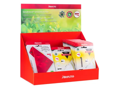 Equerre géométrique Aristo Présentoir 45 pièces Inclus geocovers