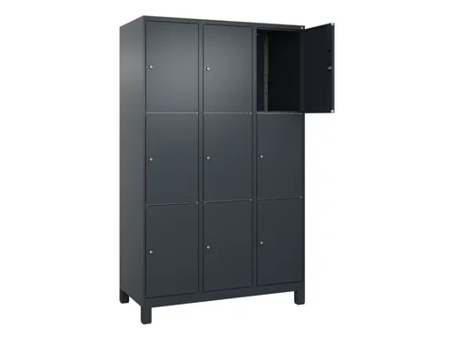 lockerkast,HxBxD 1950x1200x500mm,3x3vakken,vak B 400mm,cil.-slot